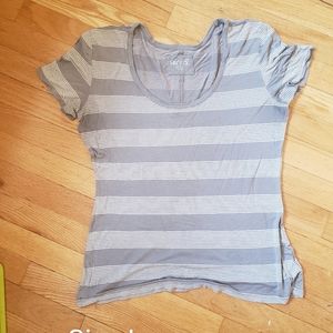 Grey stripped short sleeve large shirt